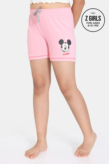Buy Rosaline Girls Disney Knit Cotton Shorts - Pink Nectar